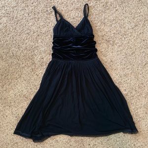 Fuzzy navy velvet tulle dress 40